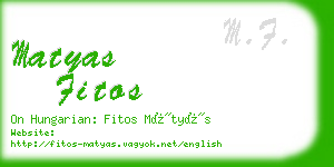 matyas fitos business card